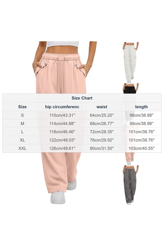 Woman Cargo Pants Waterproof Hiking Lightweight Straight Leg Trousers Baggy Linen Travel Streetwear Clothes
