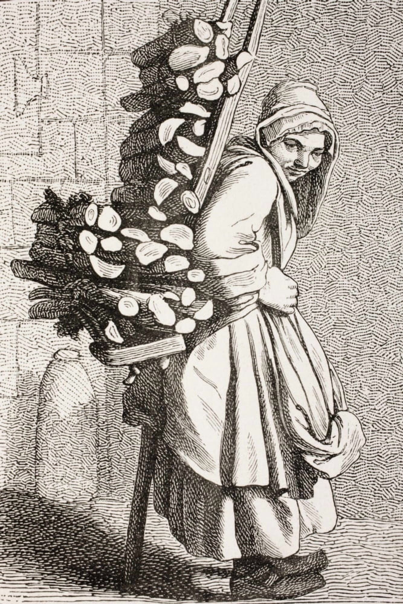 A Woman Carrying Firewood To Sell In 18Th Century Paris From Xviii Siecle Institutions Usages Et Costumes Published Paris 1875 Canvas Art - Ken Welsh Design Pics (24 x 36)