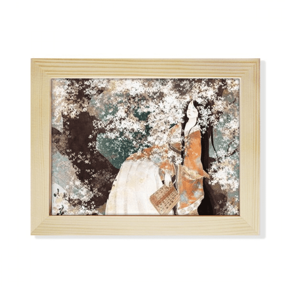 Woman Chinese Classical Style Illustrator Desktop Photo Frame Picture Art Decoration Painting 6x8 inch