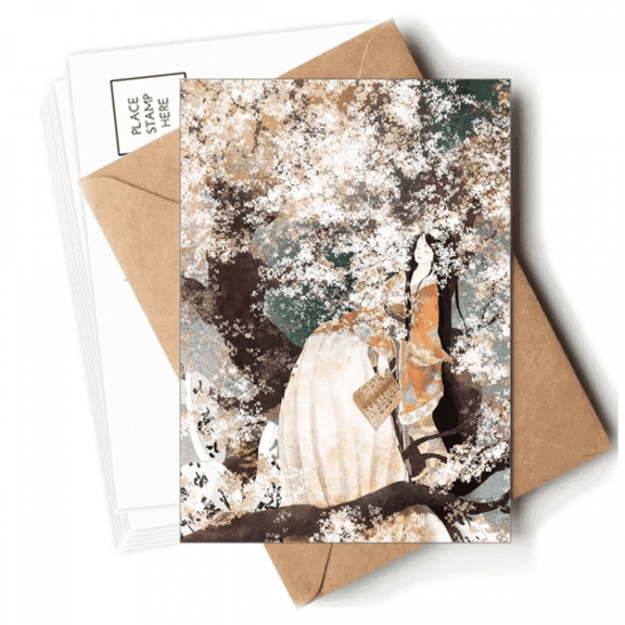 Woman Chinese Classical Style Illustrator Postcards Envelopes Blank Note Cards Mailing