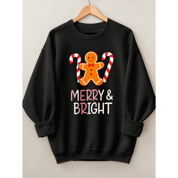 Woman Christmas Shirt Christmas Tree Graphic Sweatshirt Casual Long Sleeve Top