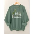 thumbnail image 1 of Woman Christmas Shirt Christmas Tree Graphic Sweatshirt Casual Long Sleeve Top, 1 of 4