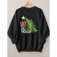 thumbnail image 1 of Woman Christmas Shirt Christmas Tree Graphic Sweatshirt Casual Long Sleeve Top, 1 of 6