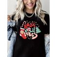 thumbnail image 1 of Woman Christmas Shirt Holly Jolly Vibes Graphic T-Shirt Casual Short Sleeve Top, 1 of 6