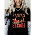 thumbnail image 1 of Woman Christmas Shirt Santa Graphic T-Shirt Pure Cotton Casual Short Sleeve Black Top, 1 of 4