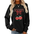 thumbnail image 1 of Woman Christmas Sweatshirt Christmas Gift Graphic Shirt Casual Loose Long Sleeve Black Top, 1 of 5