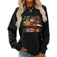 thumbnail image 1 of Woman Christmas Sweatshirt Christmas Gift Graphic Shirt Casual Loose Long Sleeve Black Top, 1 of 5