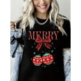 thumbnail image 1 of Woman Christmas T-Shirt Christmas Gift Graphic Shirt Casual Loose Short Sleeve Black Top, 1 of 5
