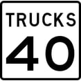 thumbnail image 1 of Traffic & Warehouse Signs - R2-2P-Truck Speed Limit Sign (Plaque) 10 x 7 Aluminum Sign Street Weather Approved Sign 0.04 Thickness - 1 Sign, 1 of 5