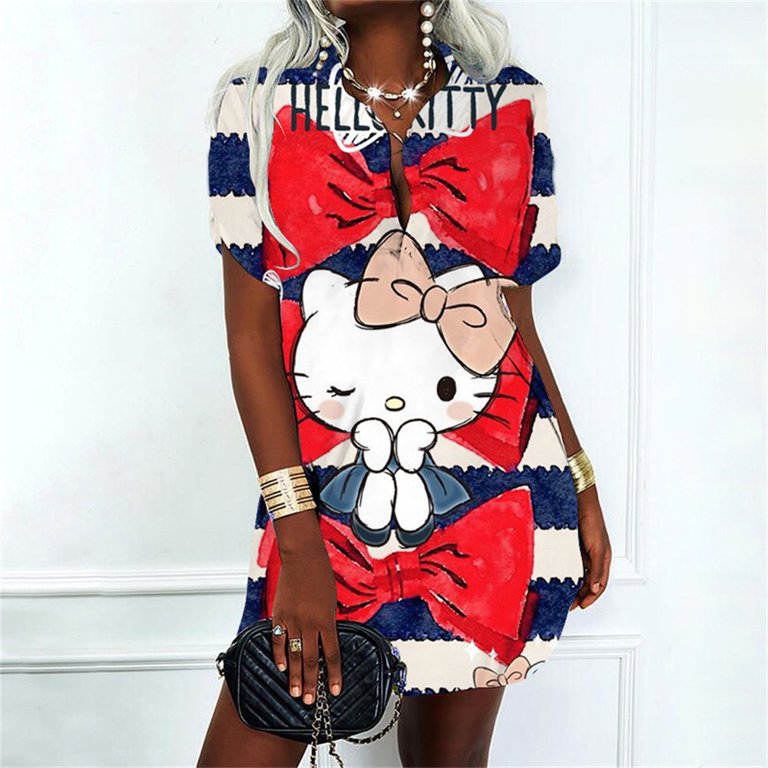 Woman Clothing Women’s Dress Cartoon Polo Shirt Summer Clothes 