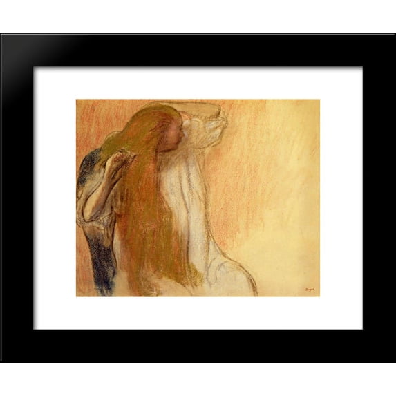 Woman Combing Her Hair 20x24 Framed Art Print by Edgar Degas