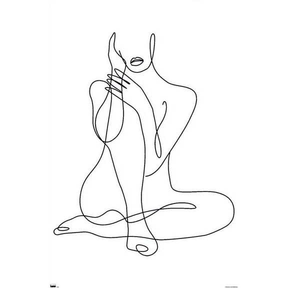 Woman - Continuous Line Drawing Wall Poster, 14.725" x 22.375"