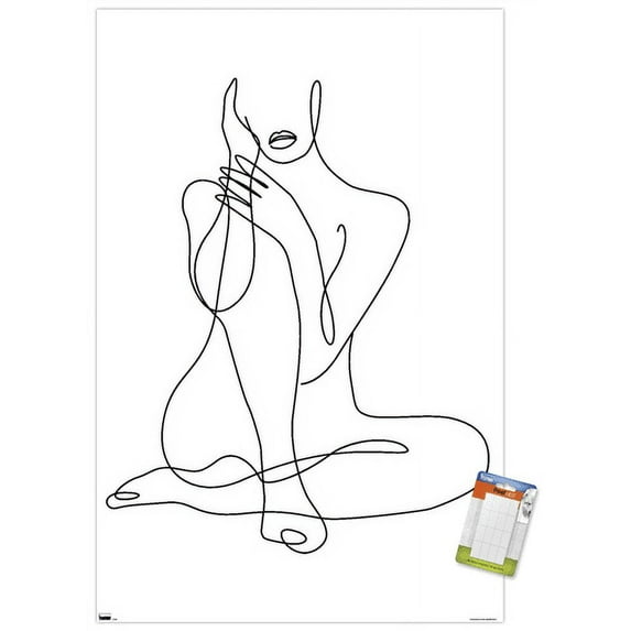 Woman - Continuous Line Drawing Wall Poster, 22.375" x 34"