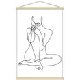 thumbnail image 1 of Woman - Continuous Line Drawing Wall Poster with Wooden Magnetic Frame, 22.375" x 34", 1 of 3