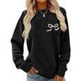 thumbnail image 1 of Woman Crew Neck Sweatshirt butterfly Graphic Shirt Casual Loose Long Sleeve Black Top, 1 of 5