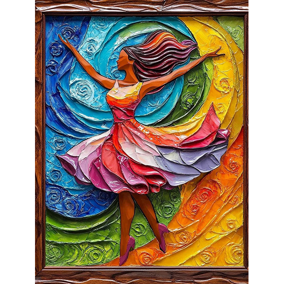 Woman Dancing Oil Painting Decoration Painting/Canvas Art Suitable for Living Room Bedroom Kitchen Office Dining Room Hallway Studio Apartment Hotel Restaurant and Bar Decoration.