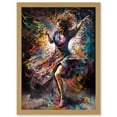 thumbnail image 1 of Woman Dancing to Dynamic Music Rhythm Artwork Framed Wall Art Print A4, 1 of 4