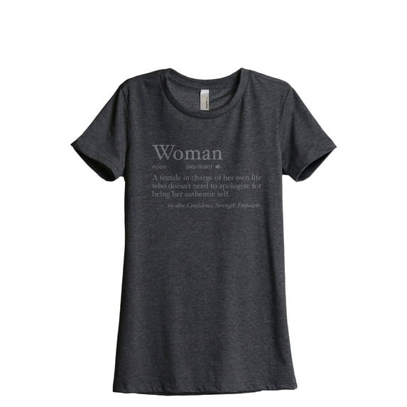Woman Definition Women's Fashion Relaxed T-Shirt Tee Charcoal Grey X-Large