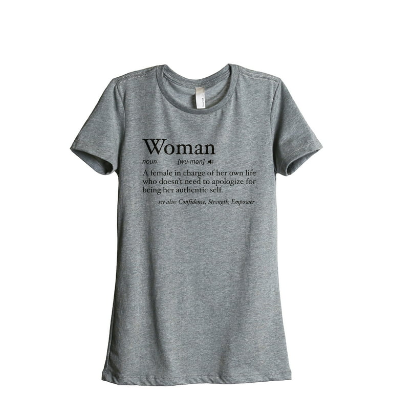 Woman Definition Women's Fashion Relaxed T-Shirt Tee Heather Grey X-Large 