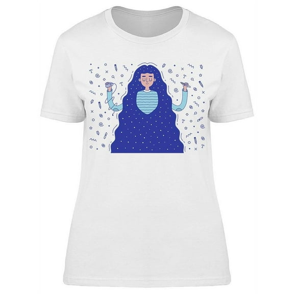 Woman Designer, With Long Hair T-Shirt Women -Image by Shutterstock, Female x-Large