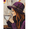 thumbnail image 1 of Woman Drinking Coffee Canvas Wall Art， Perfect for Living Room， Bedroom， Kitchen， Bathroom， and Office Decoration., 1 of 8