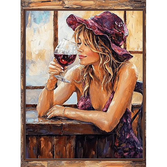 Woman Drinking Wine Canvas Wall Art Perfect for Living Room Bedroom Dining Room Kitchen and Office Decor.