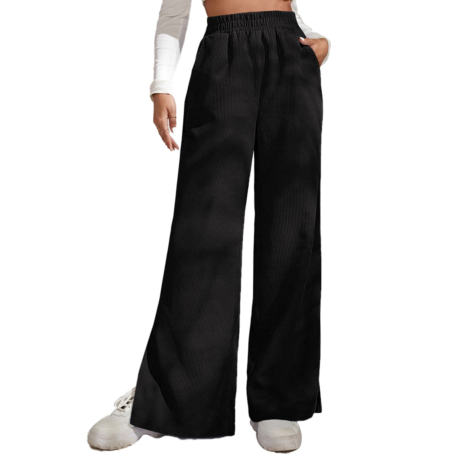 8YARDS Women’s LONGPANTS.H Black EX M H&M Black Slack Trouser Pants Size 8 Womens Mid Rise Dark