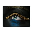 thumbnail image 1 of Woman Eyes With Black Skin With A Gold Chain 40 in x 30 in Framed Photography Canvas Art Print, by Designart, 1 of 5