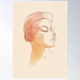 thumbnail image 1 of Woman Face Line Drawing Poster Wall Art, Modern Wall Decor For Living Room Bedroom, 12x18 UNFRAMED, 1 of 3