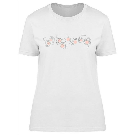 Woman Faces Design T-Shirt Women -Image by Shutterstock, Female Large