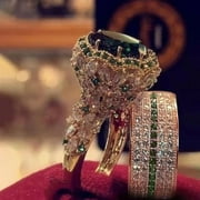 NATURE Woman Fashion Antique Art Jewelry Exquisite 18K Gold Natural Red Ruby Gem Diamond Ring