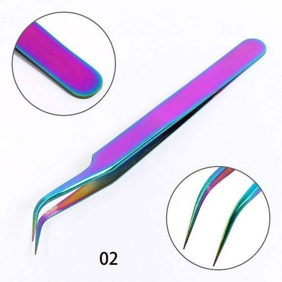 Woman' Fashion Curved Straight Stainless Steel Beauty Makeup Eye Lashes Tweezer False Eyelashes Extension Tools Clip Applicator 02