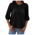 thumbnail image 1 of Woman Fashion Top Shirt For Women Three Quarter Sleeve Soft Causal T Shirt, 1 of 2