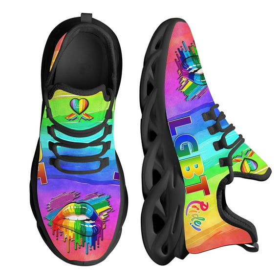 Woman Fashion Vulcanize Shoes LGBT Pride Tie Dye Pattern Ladies Mesh Breathable Sneakers Autumn Platform Shoes