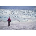 thumbnail image 1 of Woman Fat Tire Mountain Biking On The Knik Glacier Chugach Mountains Southcentral Alaska Winter Print, 1 of 3