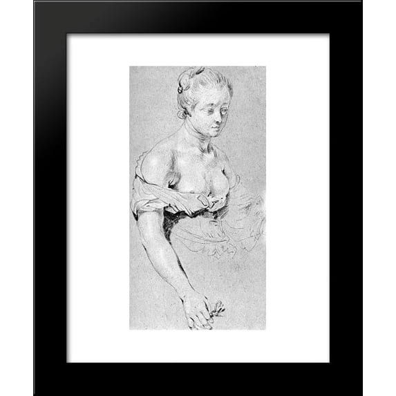 Woman Figure 20x24 Framed Art Print by Metsu, Gabriel