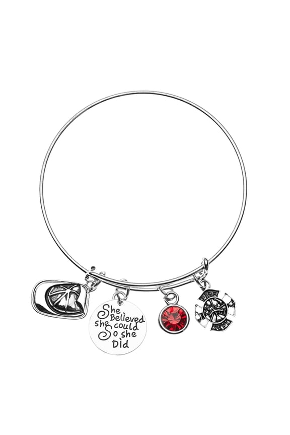 Woman Firefighter Gift, Firewoman Gift, She Believed She Could, So She Did Fire Dept Gift Firefighter Mom's Gift, Firefighter Wife, Girlfriend Jewelry