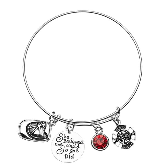 Woman Firefighter Gift, Firewoman Gift, She Believed She Could, So She Did Fire Dept Gift Firefighter Mom's Gift, Firefighter Wife, Girlfriend Jewelry