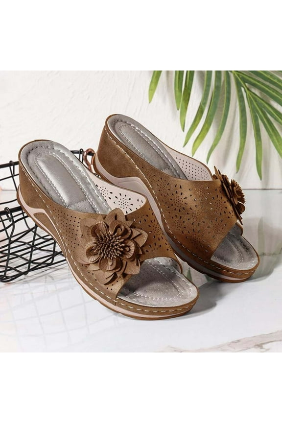 Woman Fish Mouth Collection Leather Soft Footbed Orthopedic Arch-Support Sandals