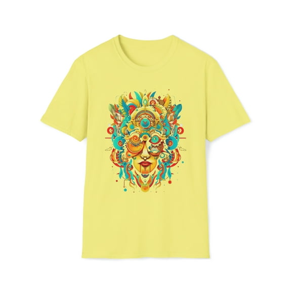 Woman Floral Feathers Unisex Softstyle T-Shirt Boho Egyptian Style