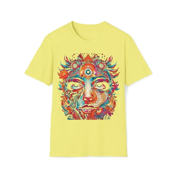 Woman Floral Third Eye Unisex Softstyle T-Shirt Boho Native American Style