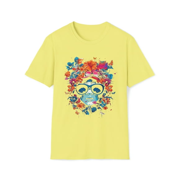 Woman Floral Unisex Softstyle T-Shirt Hippie Boho Chic Inspired