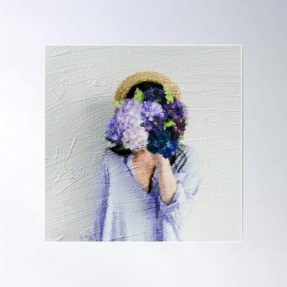 Woman Flower Head Poster Wall Art, Modern Wall Decor For Living Room Bedroom, 24x24 UNFRAMED