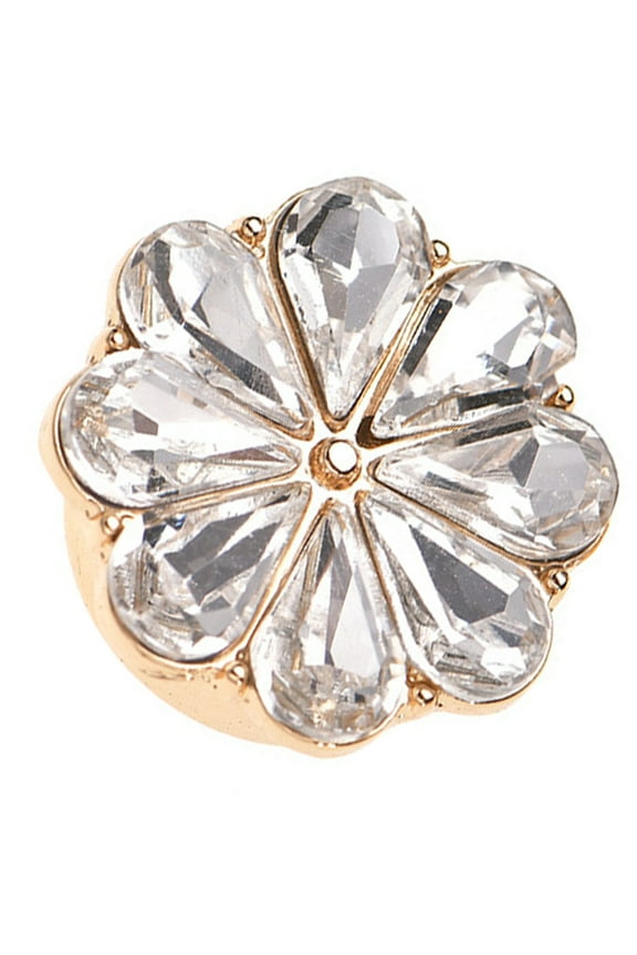 Woman Flower Pattern Shirt Button Clips Rhinestones Button Covers Easy to Use