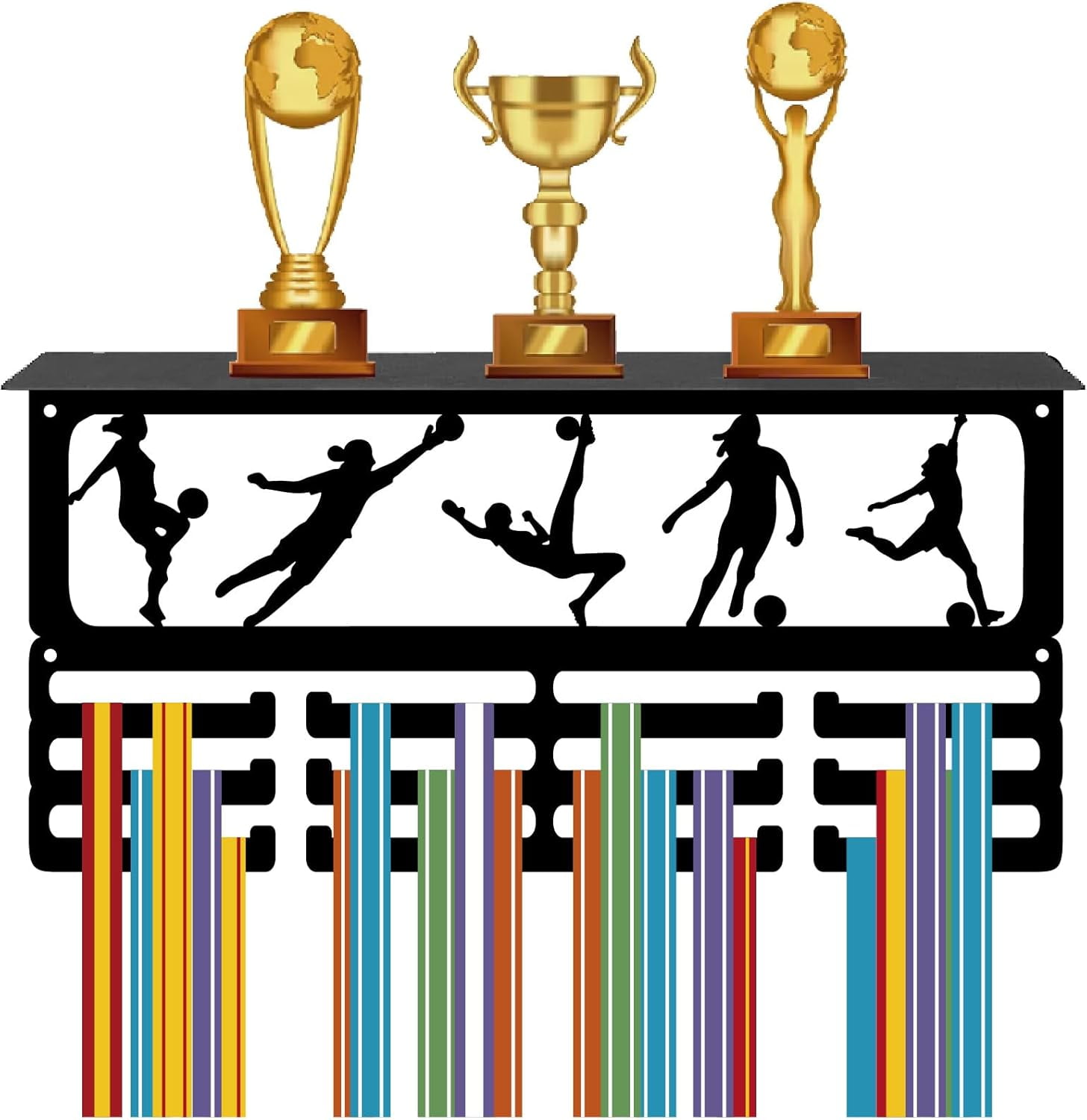Amy Has 2 Rows Of 4 Sports Trophies