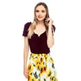 thumbnail image 1 of Woman German Oktoberfest Beer Ruffle Short Sleeve Strapless Wrap Shirt, Burgundy, Large, 1 of 6