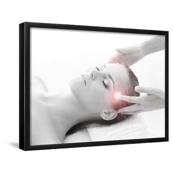 Woman Getting Massaging Treatment over White Background, Figurative Framed Art Print Wall Art by shmeljov Sold by Art.Com