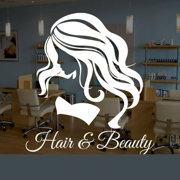 Woman Hair & Beauty Salon - Vinyl Window Sticker, Decal, Business Signs