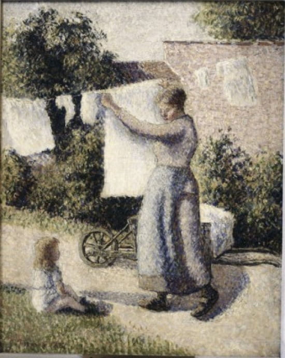 Woman Hanging Laundry Camille Pissarro (1830-1903French) Canvas Art - Camille Pissarro (24 x 36)