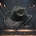 thumbnail image 1 of Women Hat Black Cowgirl Hats Women Sparkle Hat Glitter Cowboy Hat Cute Hats for Women Wedding Cowboy Hat, 1 of 3